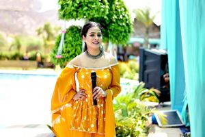 Mustard Off Shoulder Embroidered Kurti