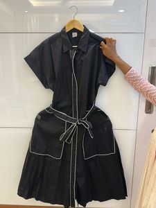 Chic Black Contrast Trim Dress