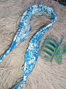 Cute Blue Floral Headband &amp; Butterfly Clip Set
