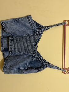 Denim Bustier Crop Top