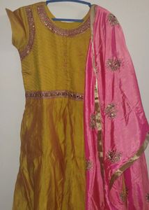 Golden Yellow Beautiful Anarkali Set