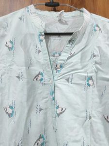 Light Blue Printed Kurta