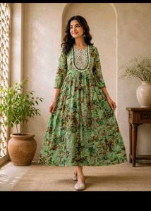 Elegant Green Printed Kurta