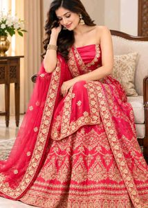 Stunning shaded  Pink Embroidered Lehenga Choli