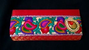 Red clutch purse