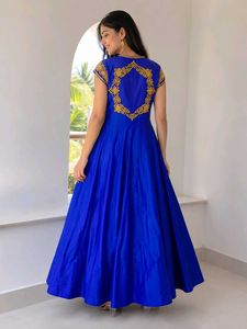 Royal Blue Embroidered heavy Gown