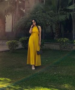 Elegant Yellow Maxi Dress