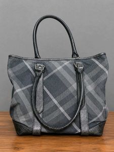 Authentic Burberry Plaid Tote Bag