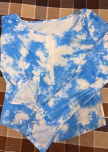 Blue and White Corset top