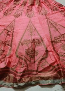 Pink Lehenga Choli with Brown Print