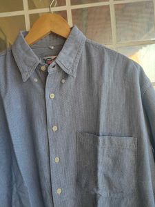 Men's Blue Striped Casual Shirt