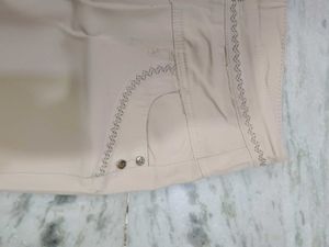 Beige Casual Pants