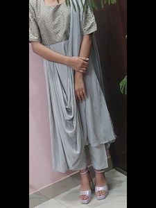 Elegant Grey indo western only kurta