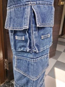 Women's Blue Cargo Jeans