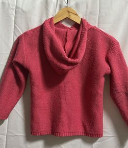 Cute Pink Cable Knit Hoodie Sweater