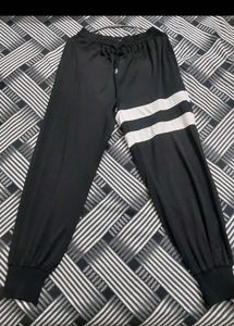 Stylish Black Joggers with Stripe Detail