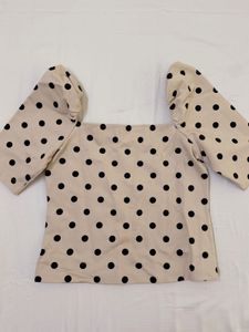 Chic Polka Dot Off-Shoulder Top