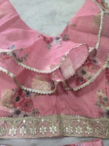 Pink Floral Lehenga Choli Set