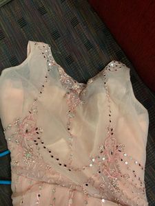 Stunning Embellished Peach Ethnic Gown