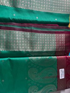 Elegant Emerald Green Silk Saree