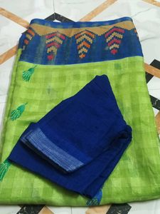 Elegant blue and green saree