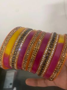 Designer Kundan &amp; Stone Bangles Set rajputi