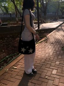 Crocheted Star Messenger Bag