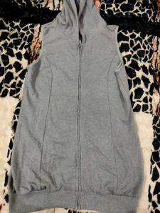 Gray Zip-Up Hoodie For Gym,Tracking, etc