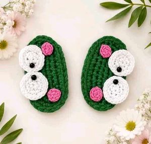 Cute Handmade Crochet Frog Hair Clips
