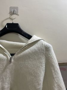 Cozy White Half-Zip Sweater