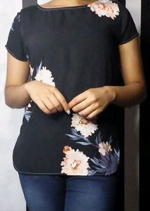 Black Floral Top