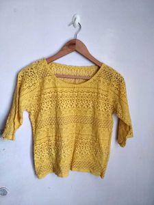 Beautiful Yellow Lace Top with Tube Tee