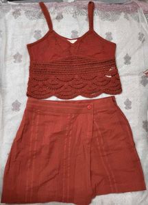 Crochet Crop Top & Skirt Set