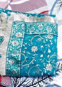 Teal Kimkhab Banarsi Gharara Garara