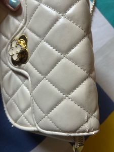 Chic Quilted Cream Crossbody Bag