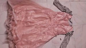 Beautiful kids party wear Peach Gown
