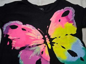 Black Butterfly Glitter T-Shirt