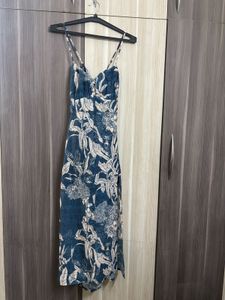 Floral printed dress slit cut