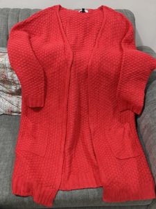 Red Knit Cardigan...