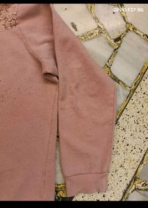 Pink Lace Trimmed Sweater