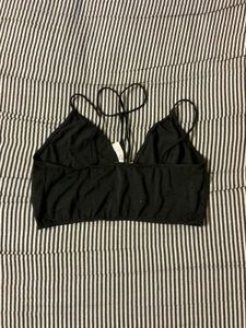 Black V-Neck Sports Bra