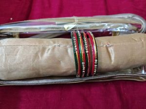 Red &amp; Green Beaded Bangles