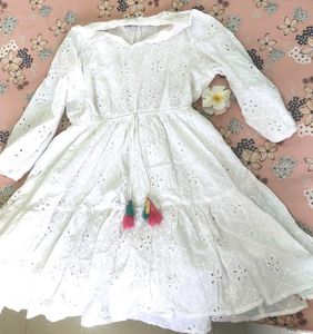 White Embroidered Dress