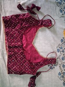 purple Embroidered Blouse