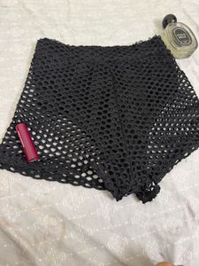 Black Mesh Mini Shorts