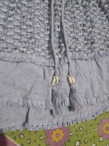 Light Blue Textured Skirt
