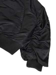 Korean Cropped Black Bomber Jacket | Unisex|