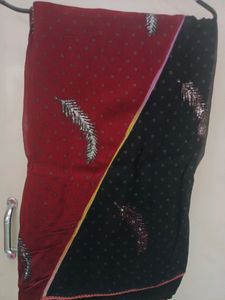Red Black Saree