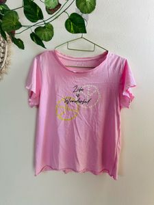 Cute Pink "Life is Wonderful" night suit