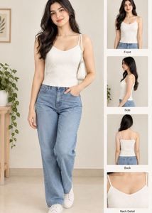 Ribbed Spaghetti Strap Tank Top